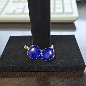 Vintage Elegant Blue Stone Gold Cufflinks